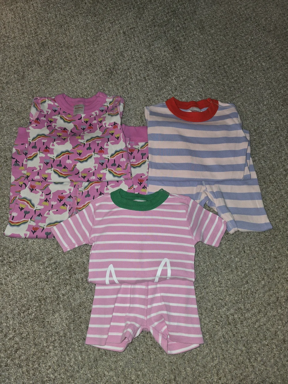 Hanna Andersson Girls Set Of 3 Pajamas Size 4